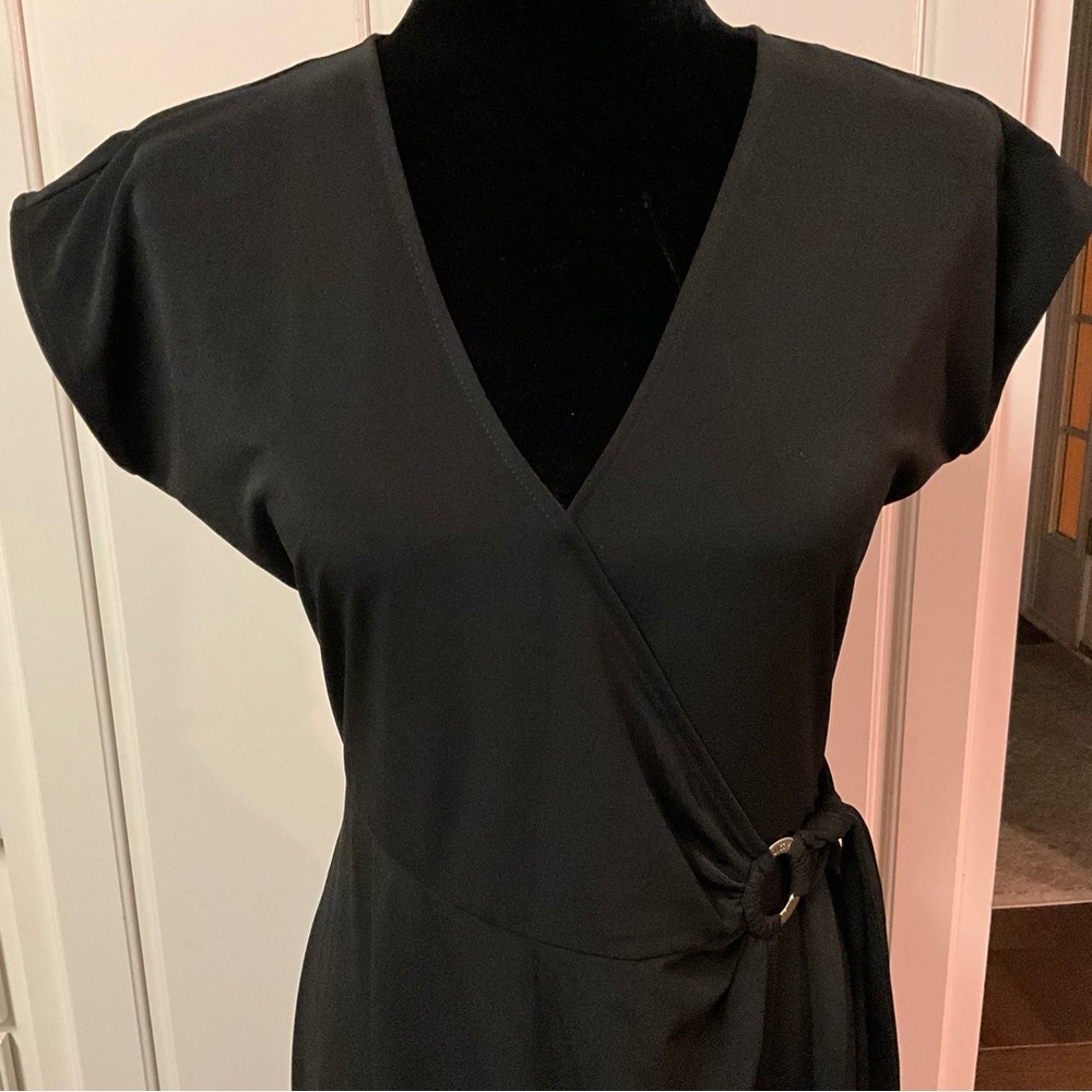 NWT Michael Kors Midi Dress Summer Dress Black Fuax Wrap Dress Size Small Work